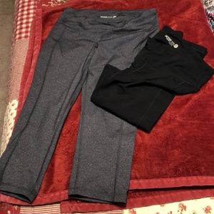 Crop compression pants. 2 pair
